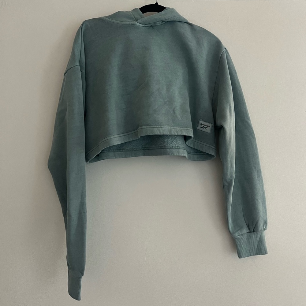 Reebok Cropped Aged Teal Hoodie Size S